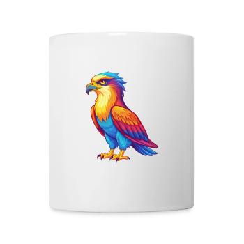 Balbuzard pêcheur coloré Kawaii personnage de dessin animé oiseau - Mug blanc - blanc - Devant