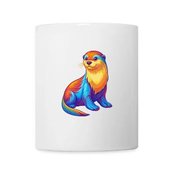 Sea Otter Colorful Kawaii Cartoon Sea Animal - Mug - white - Front
