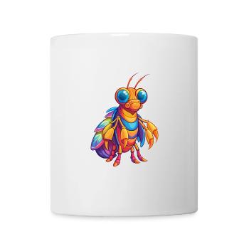 Peacock Mantis Shrimp Colorful Kawaii Cartoon - Mug - white - Front