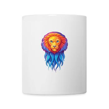 Lions crinière méduse coloré Kawaii dessin animé - Mug blanc - blanc - Devant