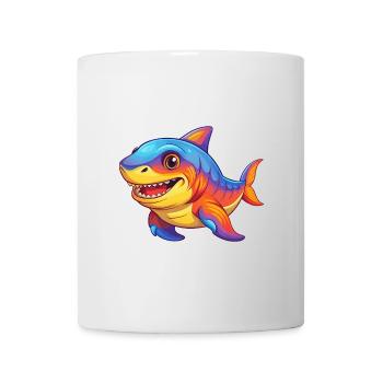 Cookiecutter Shark Colorful Kawaii Cartoon Clipart - Mug - white - Front