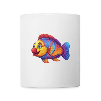 Clown Lippfisch Buntes Kawaii Cartoon Meerestier - Tasse - Weiß - Vorne