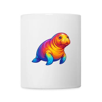 Dugong Colorful Kawaii Cartoon Sea Animal - Mug - white - Front