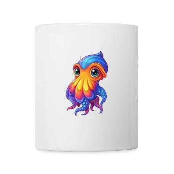 Cuttlefish Colorful Kawaii Cartoon Sea Animal - Mug - white - Front