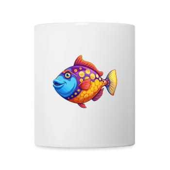 Clown Drückerfisch Bunte Kawaii Cartoon Clipart - Tasse - Weiß - Vorne