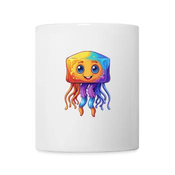 Boîte Méduse Coloré Kawaii Dessin Animé Animal Marin - Mug blanc - blanc - Devant