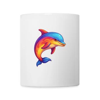 Dolphin Colorful Kawaii Cartoon Sea Animal - Mug - white - Front