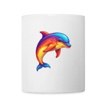 Bottlenose Dolphin Colorful Kawaii Cartoon Clipart - Mug - white - Front