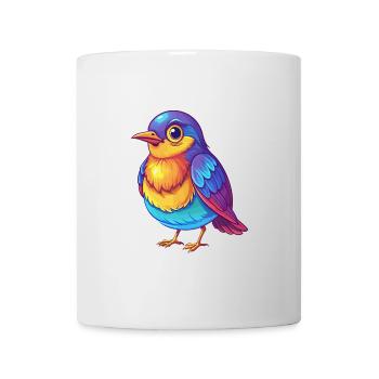 Drossel Bunte Kawaii Cartoon Figur Vogel - Tasse - Weiß - Vorne