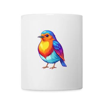 Robin Colorful Kawaii Cartoon Character Bird - Mug - white - Front