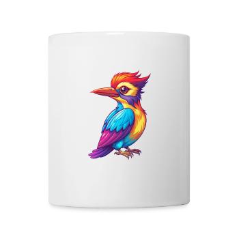 Specht Bunte Kawaii Cartoon Figur Vogel - Tasse - Weiß - Vorne