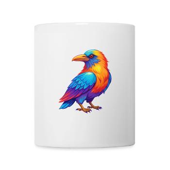 Rabe Bunte Kawaii Cartoon Figur Vogel - Tasse - Weiß - Vorne