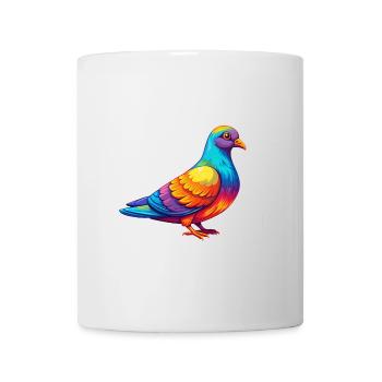Taube Bunte Kawaii Cartoon Figur Vogel - Tasse - Weiß - Vorne
