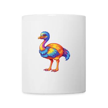 Strauß Bunt Kawaii Cartoon Figur Vogel - Tasse - Weiß - Vorne