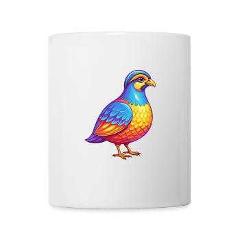 perdrix coloré Kawaii dessin animé Personnage oiseau - Mug blanc - blanc - Devant
