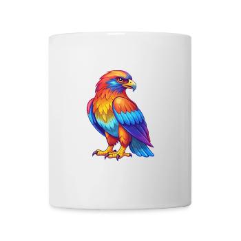 Hawk Colorful Kawaii Cartoon Character Bird - Mug - white - Front