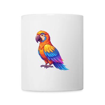 Parrot Colorful Kawaii Cartoon Character Bird - Mug - white - Front