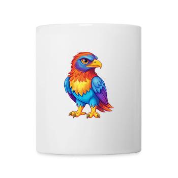 Falke Bunte Kawaii Cartoon Figur Vogel - Tasse - Weiß - Vorne
