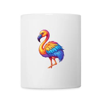 Flamingo Colorful Kawaii Cartoon Character Bird - Mug - white - Front