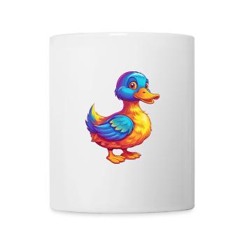 Ente Bunte Kawaii Cartoon Figur Vogel - Tasse - Weiß - Vorne