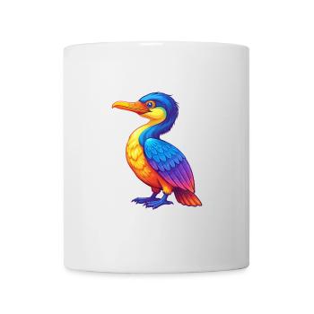 Kormoran Bunt Kawaii Cartoon Figur Vogel - Tasse - Weiß - Vorne