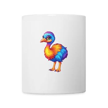émeu coloré kawaii dessin animé personnage oiseau - Mug blanc - blanc - Devant