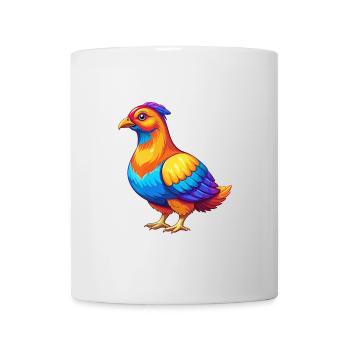 Moorhuhn Bunte Kawaii Cartoon Figur Vogel - Tasse - Weiß - Vorne