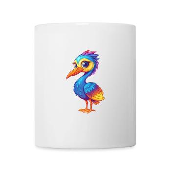 grue coloré kawaii dessin animé personnage oiseau - Mug blanc - blanc - Devant