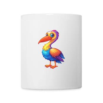 Storch Bunte Kawaii Cartoon Figur Vogel - Tasse - Weiß - Vorne