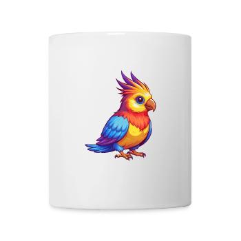 calopsitte coloré Kawaii personnage de dessin animé oiseau - Mug blanc - blanc - Devant
