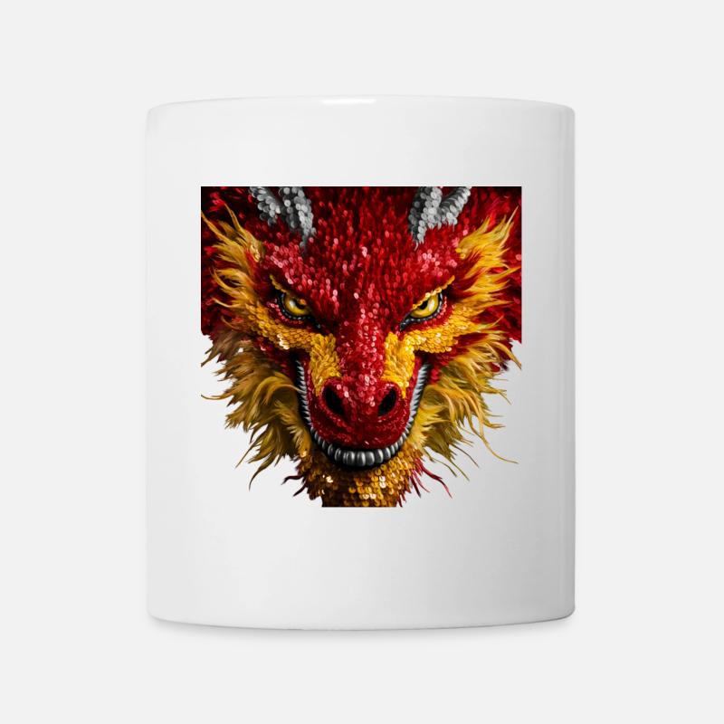 Funkelnder Drachenblick - Tasse - Weiß