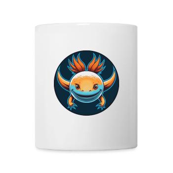 Axolotl mignon drôle Kawaii dessin animé animal animal de compagnie logo - Mug blanc - blanc - Devant