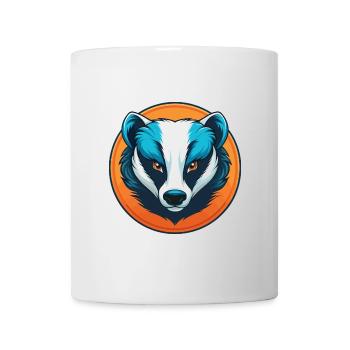 blaireau mignon kawaii dessin animé clipart animal de compagnie logo - Mug blanc - blanc - Devant
