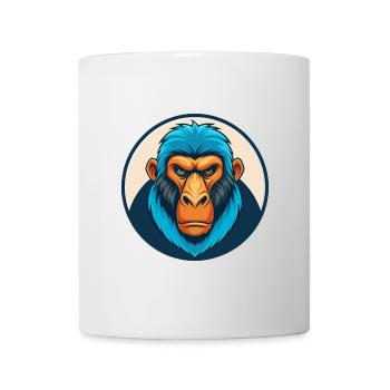 Babouin mignon kawaii dessin animé Clipart Animal Animal Pet Logo - Mug blanc - blanc - Devant