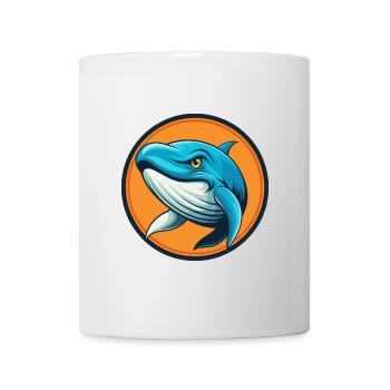 Blauwal Niedliches Kawaii Cartoon Tier Haustier Logo - Tasse - Weiß - Vorne