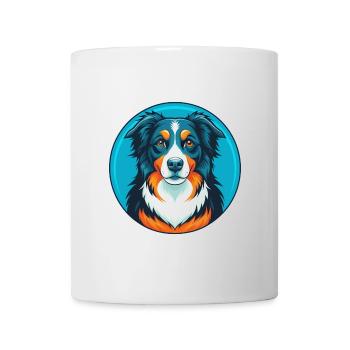 Australian Shepherd Dog Kawaii Cartoon Pet Logo - Mug - white - Front