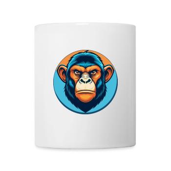 Bonobo Cute Kawaii Cartoon Clipart Animal Pet Logo - Mug - white - Front