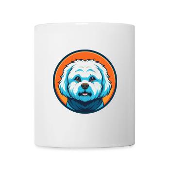 Bichon Frise Hund Niedliches Kawaii Cartoon Tier Logo - Tasse - Weiß - Vorne