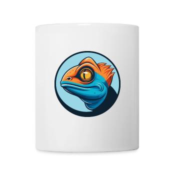 Chameleon Cute Kawaii Cartoon Animal Pet Logo - Mug - white - Front