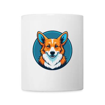 Corgi Dog Cute Kawaii Cartoon Animal Pet Logo - Mug - white - Front