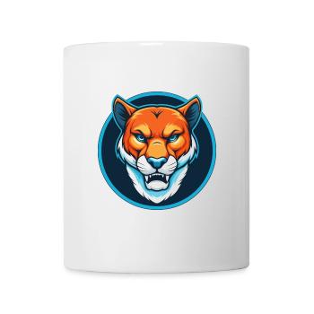 Cougar Cute Kawaii Cartoon Clipart Animal Pet Logo - Mug - white - Front