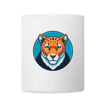 Guépard mignon drôle kawaii dessin animé animal animal logo - Mug blanc - blanc - Devant