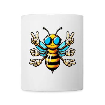 Bee with Sunglasses - Mug - white - Front