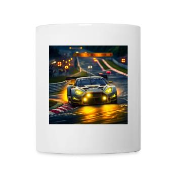 Racing car in the evening light Cornering - Mug - white - Front