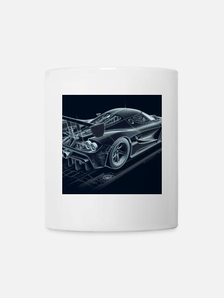 Blueprint Racing Car Vision - Mug - white