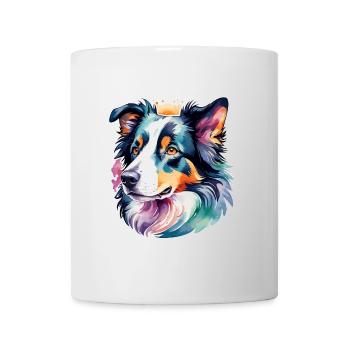 Border Collie Aquarelles - Mug blanc - blanc - Devant