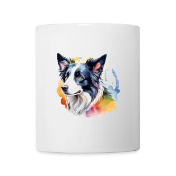 Border Collie Aquarelles - Mug blanc - blanc - Devant