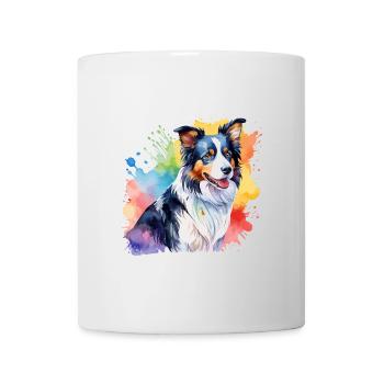 Border Collie Aquarelles - Mug blanc - blanc - Devant
