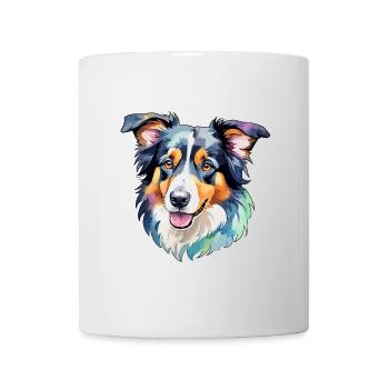 Border Collie Aquarelles - Mug blanc - blanc - Devant