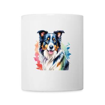 Border Collie Aquarelles - Mug blanc - blanc - Devant